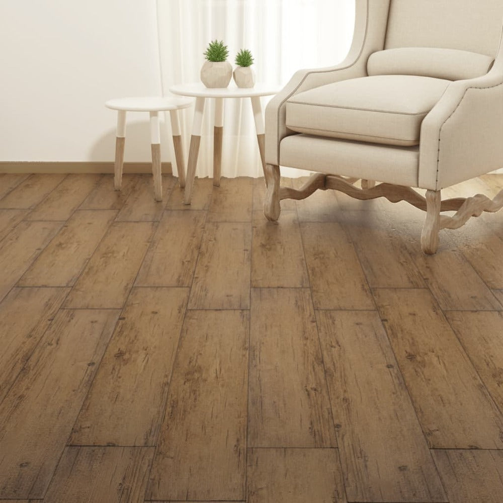 VIDAXL Planches De Plancher Pvc Non Auto-adhésif 4,46 M² Marron Noyer