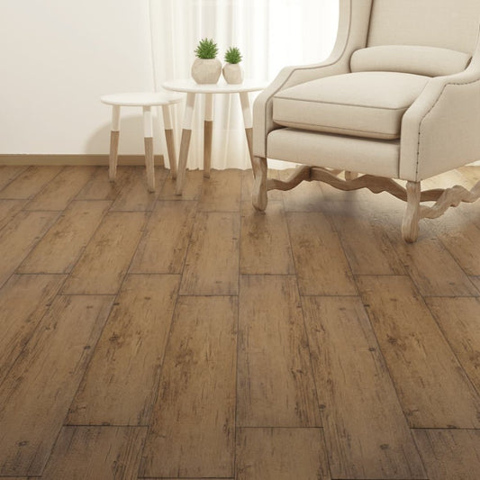 VIDAXL Planches De Plancher Pvc Non Auto-adhésif 4,46 M² Marron Noyer