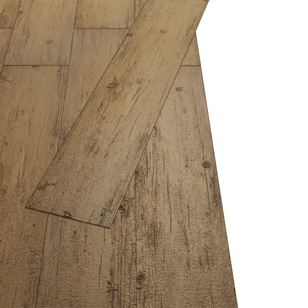VIDAXL Planches De Plancher Pvc Non Auto-adhésif 4,46 M² Marron Noyer