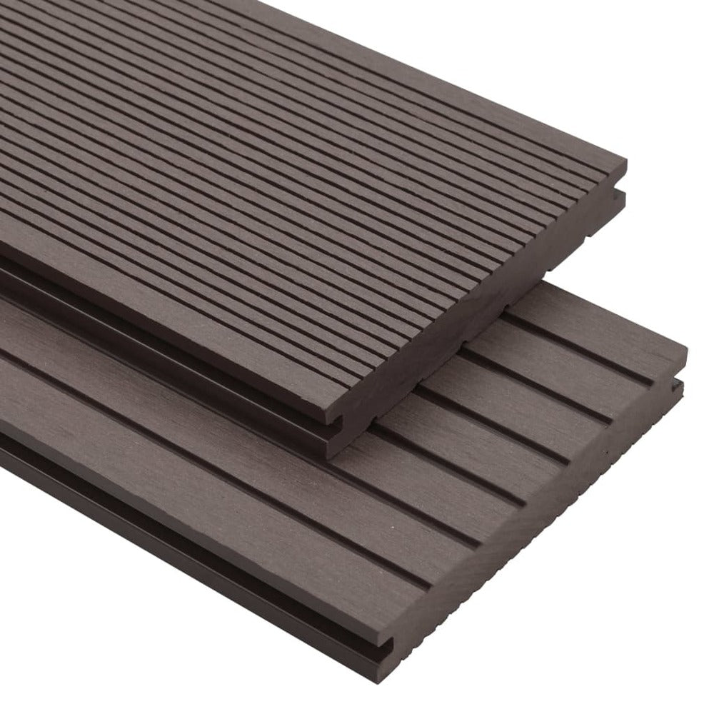 VIDAXL Panneaux Terrasse Solides Et Accessoires Wpc 10m² 2,2 M Marron Foncé