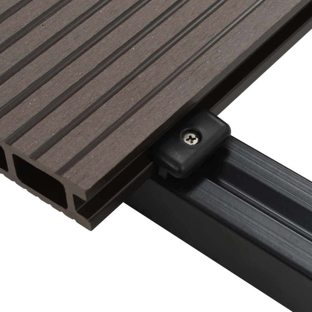 VIDAXL Panneaux De Terrasse Creux Wpc 25 M² 4 M Marron Foncé