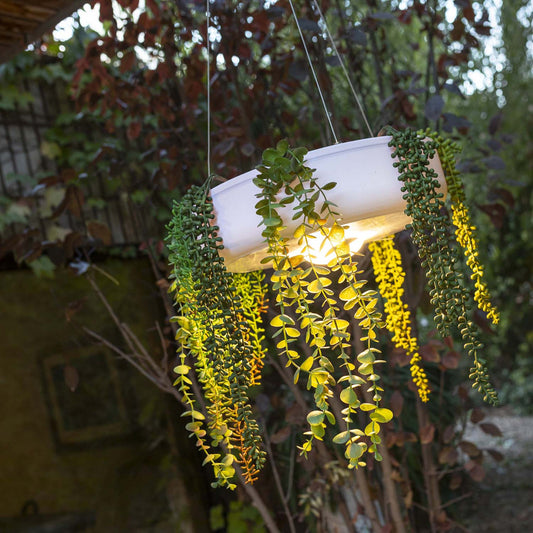  Jardinière Ronde Suspendue Avec éclairage Sans Fil Elba 59 Cm De Diamètre