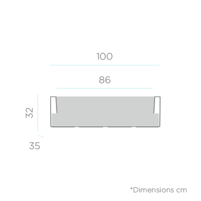  Jardinière Jara 100x35x32cm - Anthracite