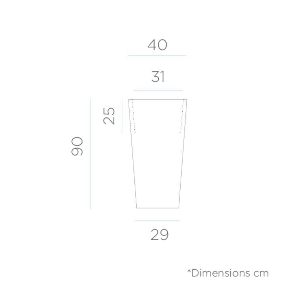  Pot De Fleurs Melisa 40 40x40x90cm - Noir