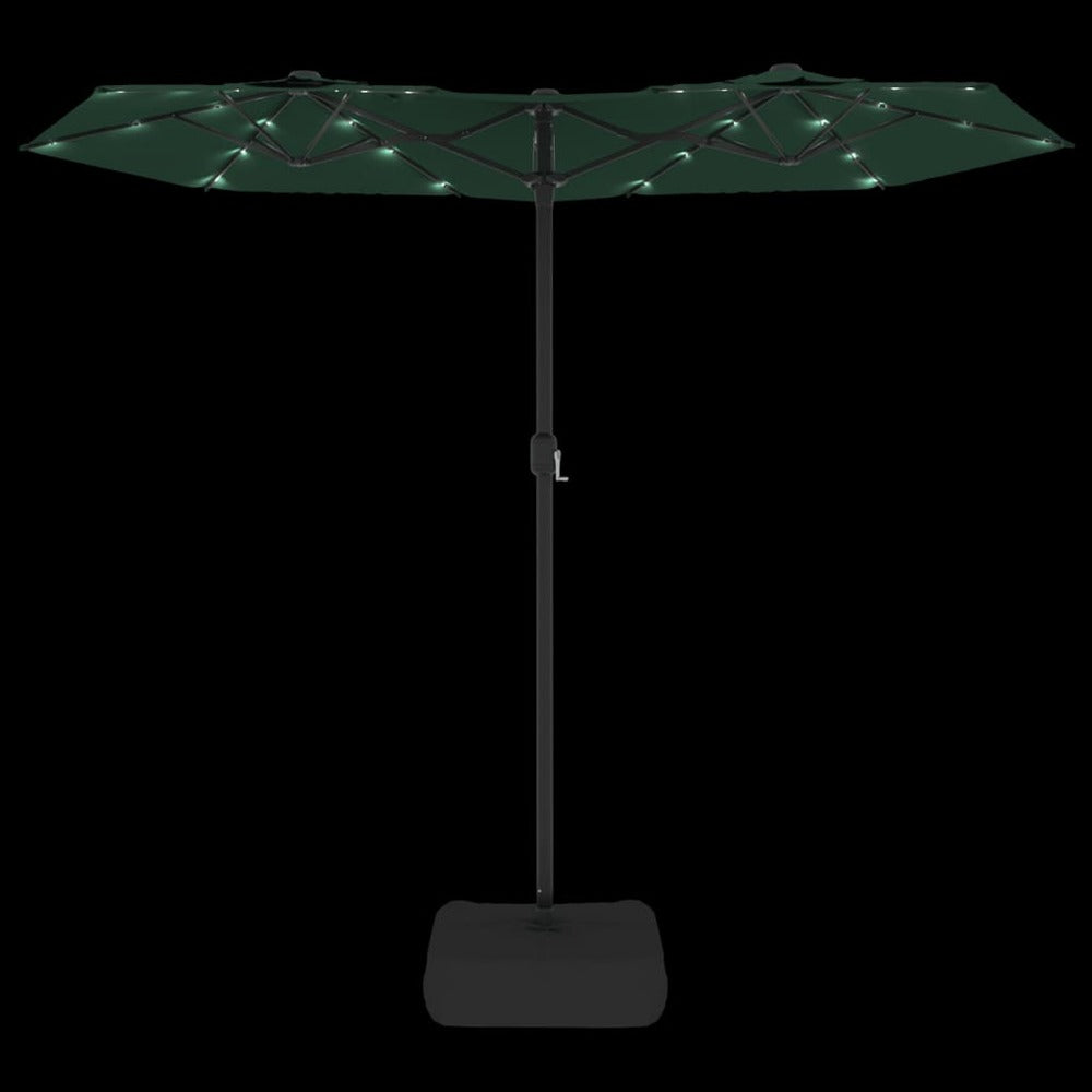 VIDAXL Parasol à Double Tête Avec Led Vert 316x240 Cm