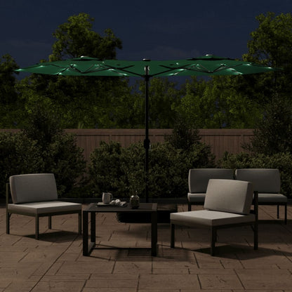 VIDAXL Parasol à Double Tête Avec Led Vert 316x240 Cm