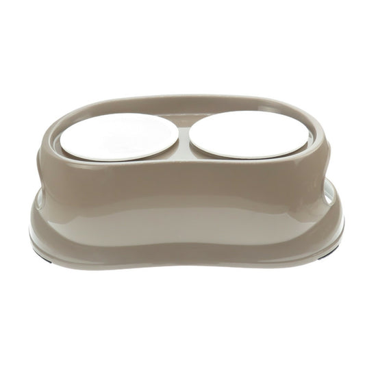  Gamelle Double Surélevé, 2 X 675 Ml, Longueur 48 Cm, Hauteur 17 Cm, Pour Ch