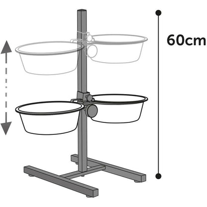  Bar A Chien Otis Hauteur Max 60 Cm Bol ø 25 Cm, 2,5 Litres Pour Chien.
