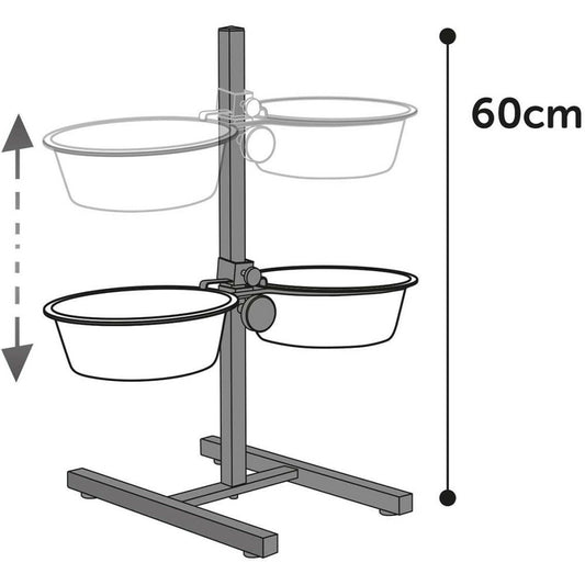  Bar A Chien Otis Hauteur Max 60 Cm Bol ø 25 Cm, 2,5 Litres Pour Chien.
