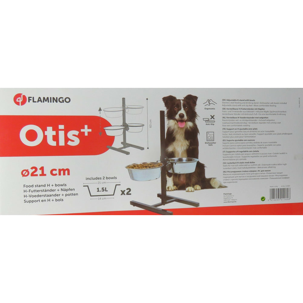  Bar A Chien Otis Hauteur Max 60 Cm Bol ø 21 Cm 1,5 Litres Pour Chien.