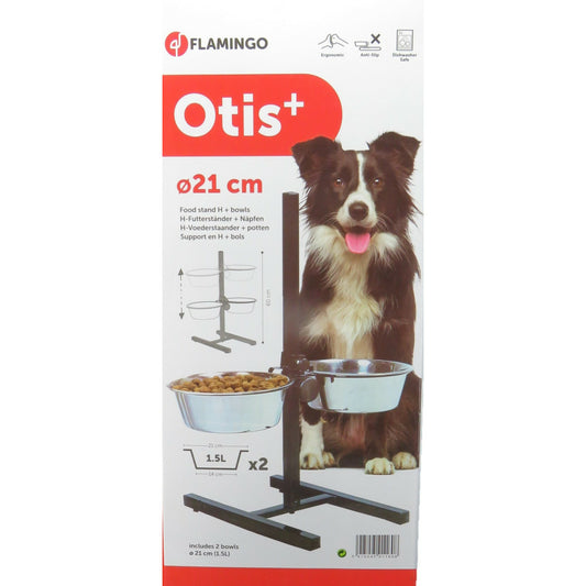  Bar A Chien Otis Hauteur Max 60 Cm Bol ø 21 Cm 1,5 Litres Pour Chien.