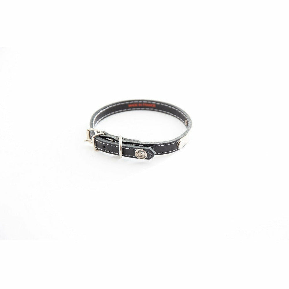 MARTIN SELLIER Collier Pour Chiens En Cuir Pleine Fleur Avec Plaque D'identification