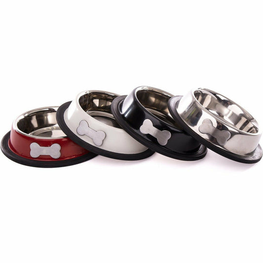 MARTIN SELLIER Lot De 4 Gamelles En Inox Avec Motif Os Pour Chiens