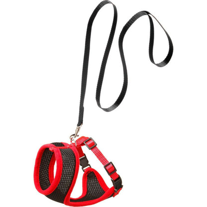  Harnais Pour Chat, Couleur Noir Et Rouge, Taille M, Réglable