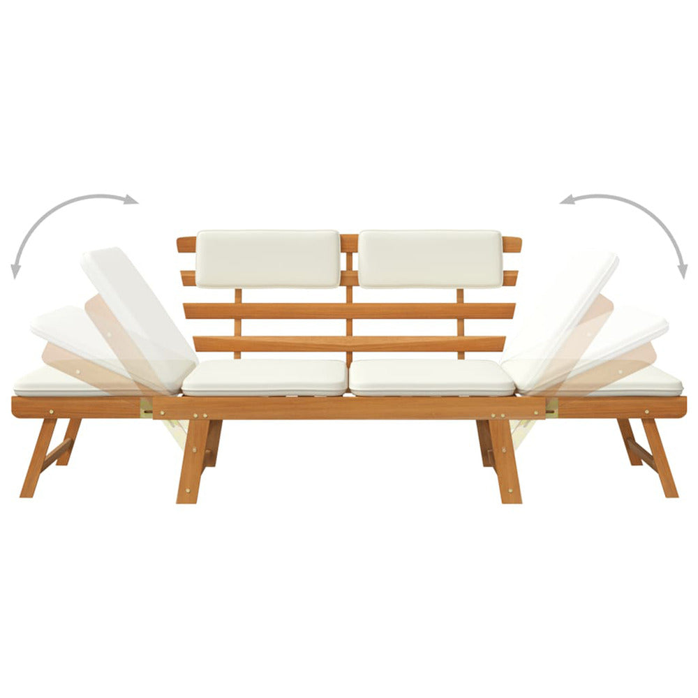 VIDAXL Banc De Jardin Avec Coussins 2-en-1
