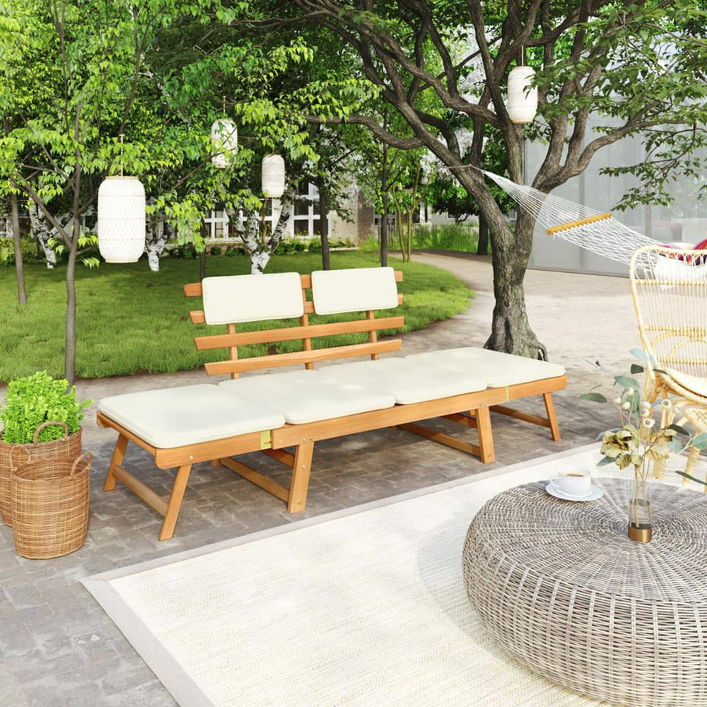 VIDAXL Banc De Jardin Avec Coussins 2-en-1