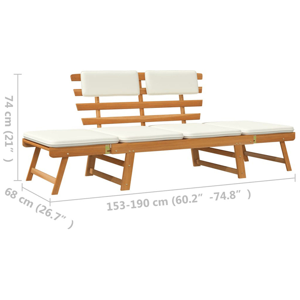 VIDAXL Banc De Jardin Avec Coussins 2-en-1