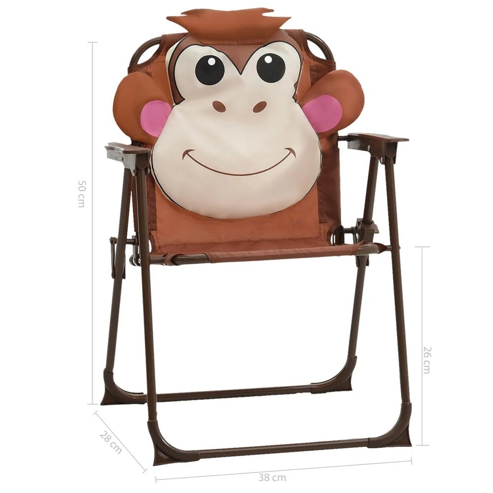 VIDAXL Petit Salon De Jardin Pour Enfant Avec Parasol Singe Rigolo