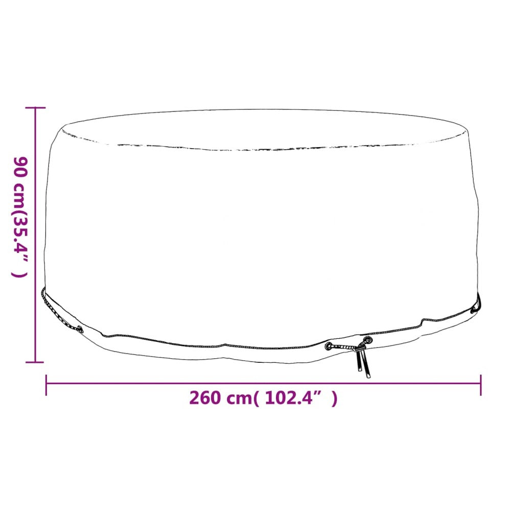 VIDAXL Housse Pour Meubles De Jardin 10 œillets ø260x90 Cm Rond