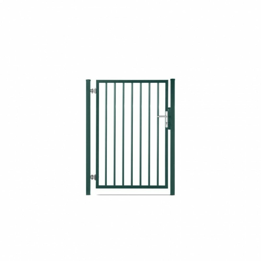  Portillon Barreaudé Acier Galvanisé Passage 1m Vert H 1m50