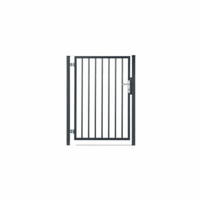  Portillon Barreaudé Acier Galvanisé Passage 1m Gris Anthracite H 1m50