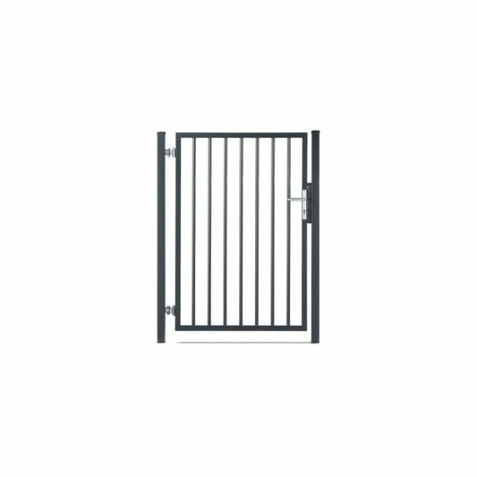  Portillon Barreaudé Acier Galvanisé Passage 1m Gris Anthracite H 1m50