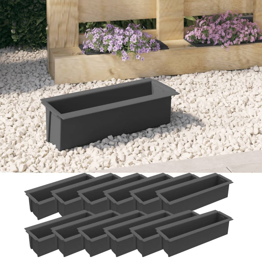 VIDAXL Boîtes à Fleurs Pour Palettes Euro 12 Pcs Gris 36x13,5x9,5cm Pp