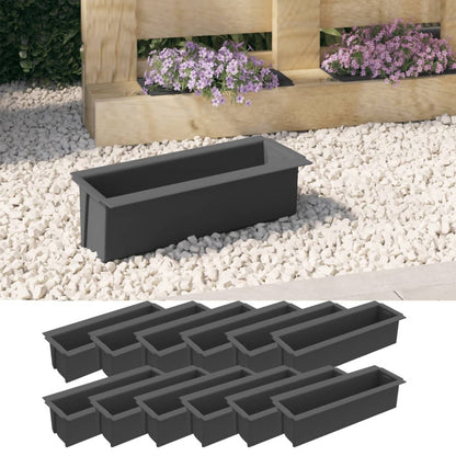VIDAXL Boîtes à Fleurs Pour Palettes Euro 12 Pcs Gris 36x13,5x9,5cm Pp