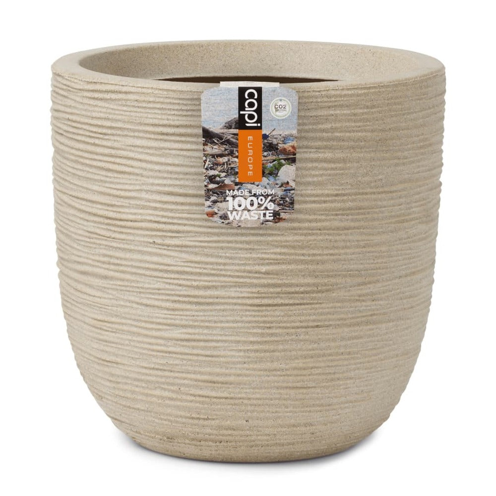  Pot à Fleurs Waste Rib 43x41 Cm Beige Terrazzo