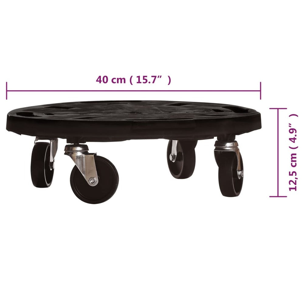 VIDAXL Support Sur Roulettes Pour Plantes Diamètre 40 Cm Noir 275 Kg