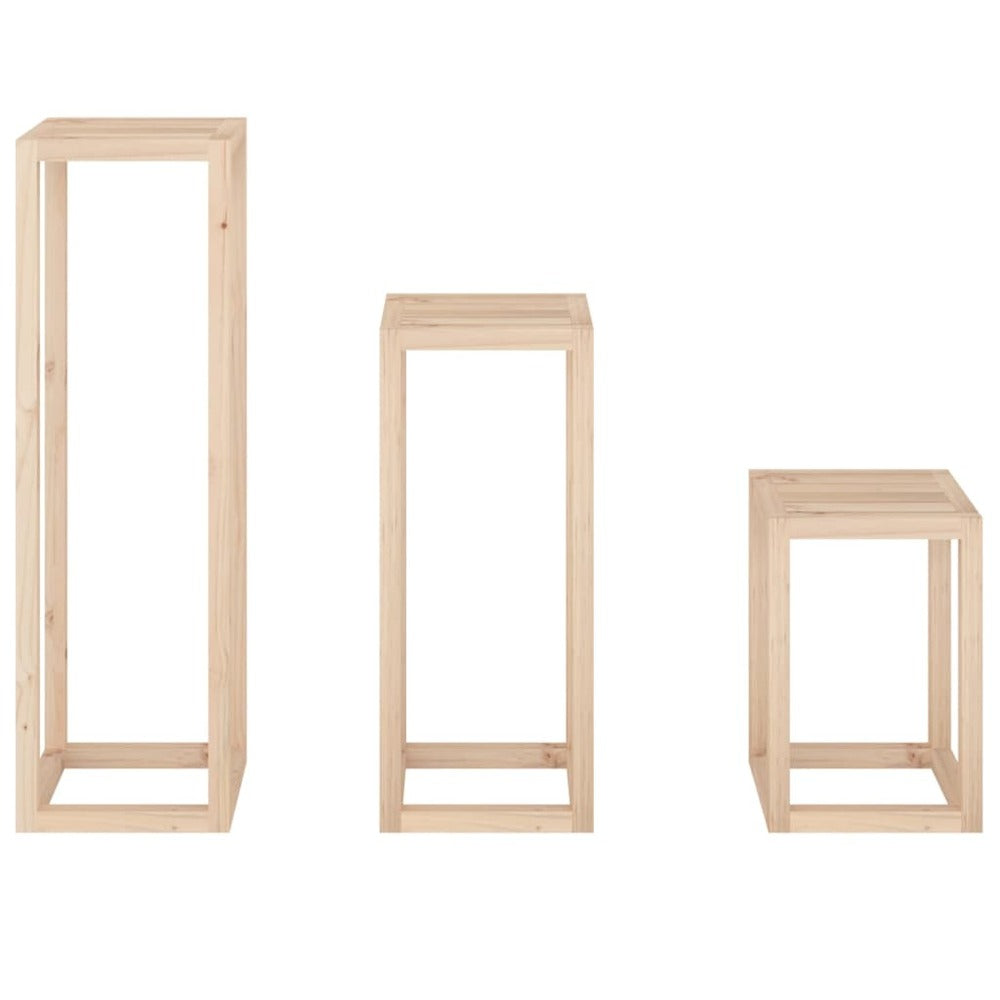 VIDAXL Ensemble De Supports Pour Plantes 3 Pcs Bois De Pin Massif