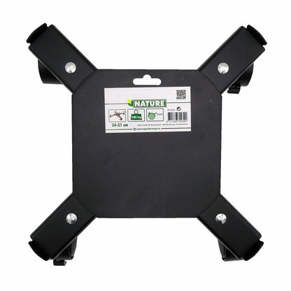 Nature Support Roulant Réglable Pour Plantes 4 Bras Métal Noir