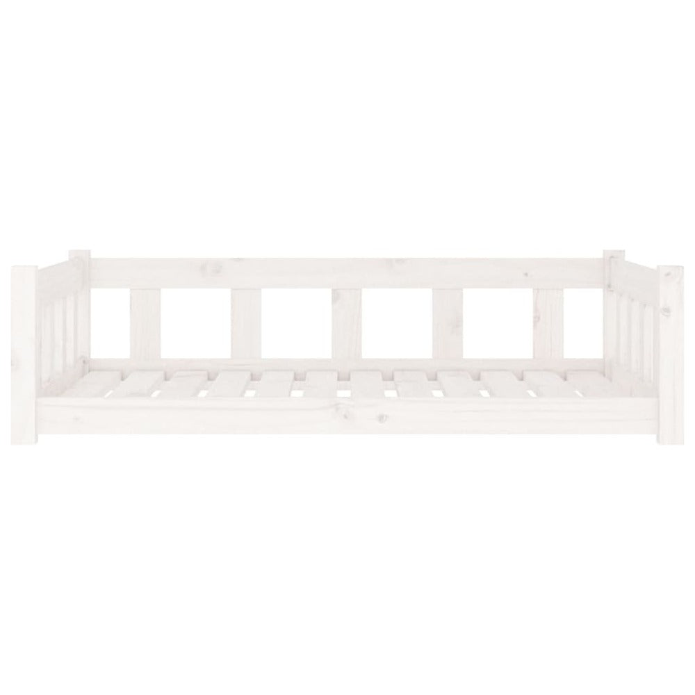 VIDAXL Lit Pour Chien Blanc 105,5x75,5x28 Cm Bois De Pin Solide