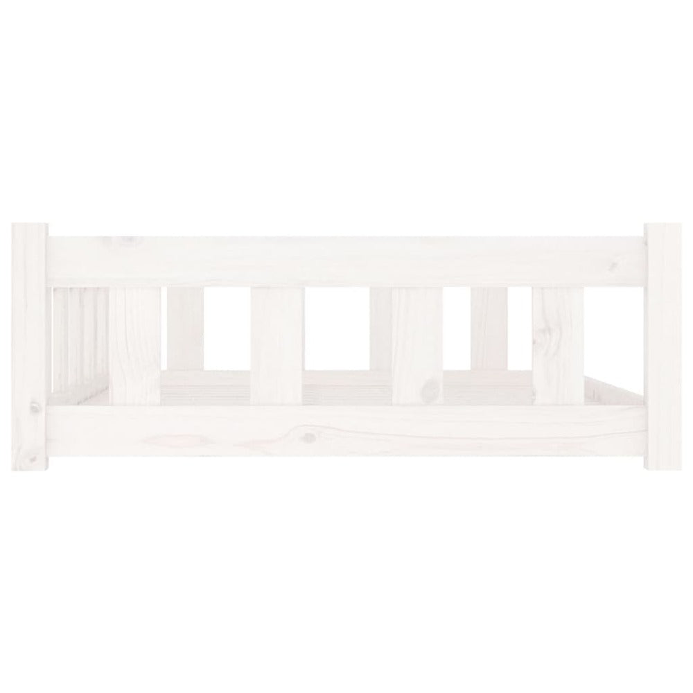 VIDAXL Lit Pour Chien Blanc 105,5x75,5x28 Cm Bois De Pin Solide