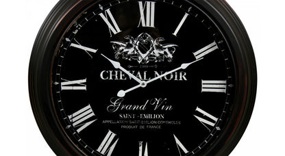  Horloge Ancienne Murale Cheval Noir Métal Noir 58cm