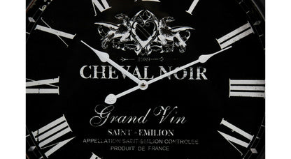  Horloge Ancienne Murale Cheval Noir Métal Noir 58cm