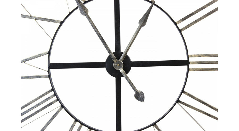  Grande Horloge Ancienne Fer Forgé 90cm - Noir