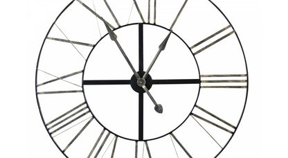  Grande Horloge Ancienne Fer Forgé 90cm - Noir
