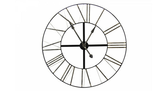  Grande Horloge Ancienne Fer Forgé 90cm - Noir