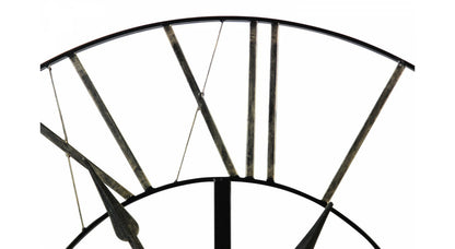  Grande Horloge Ancienne Fer Forgé 90cm - Noir