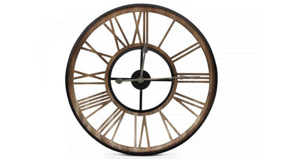  Grande Horloge Ancienne Fer Forge Marron 60x3x60cm - Fer Forgé