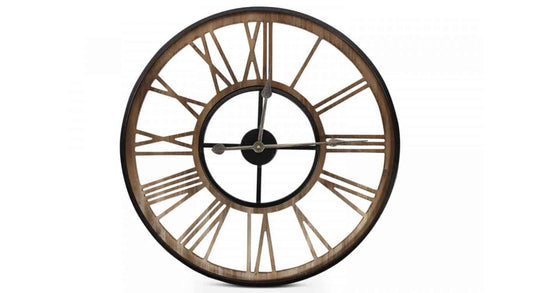  Grande Horloge Ancienne Fer Forge Marron 60x3x60cm - Fer Forgé