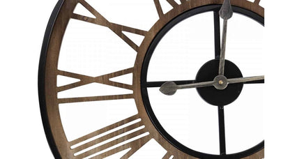  Grande Horloge Ancienne Fer Forge Marron 60x3x60cm - Fer Forgé
