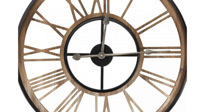  Grande Horloge Ancienne Fer Forge Marron 60x3x60cm - Fer Forgé