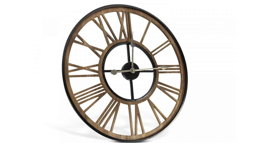  Grande Horloge Ancienne Fer Forge Marron 60x3x60cm - Fer Forgé