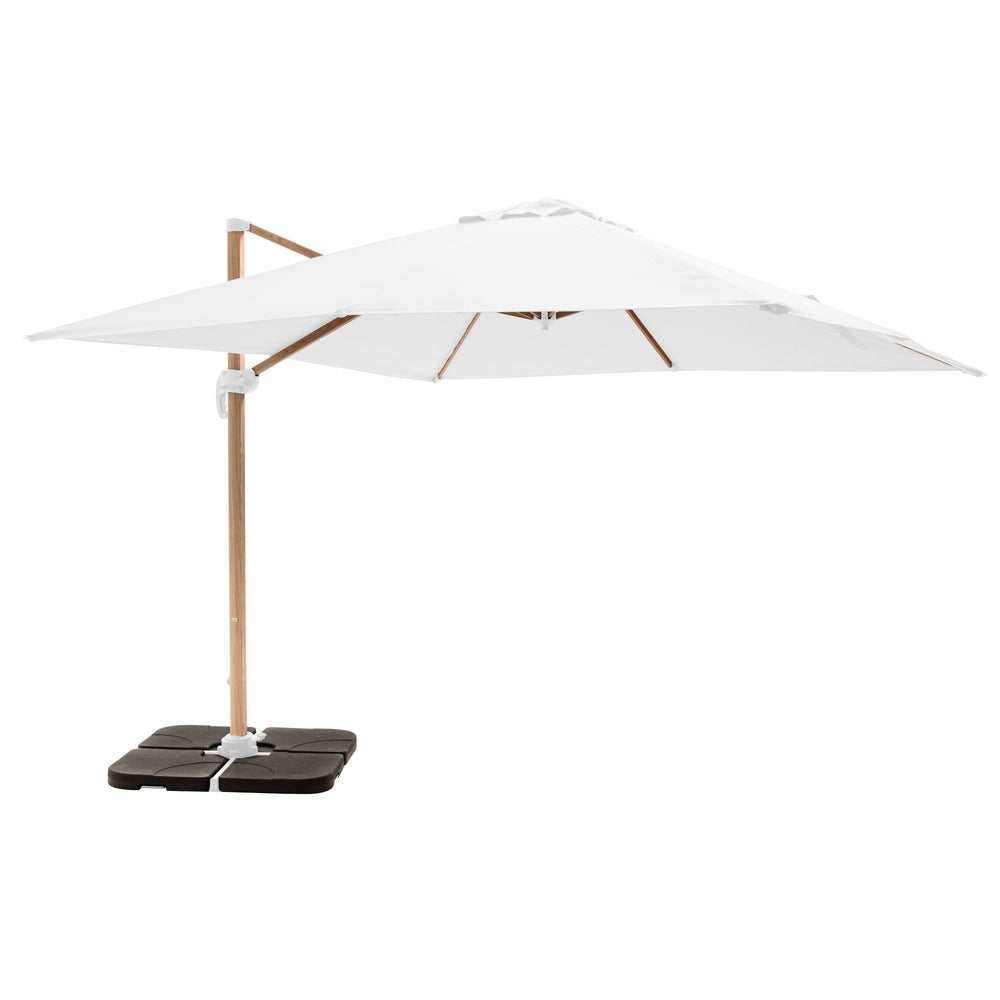  Parasol Déporté 3x3m Et 4 Dalles à Remplir Effet Bois Blanc
