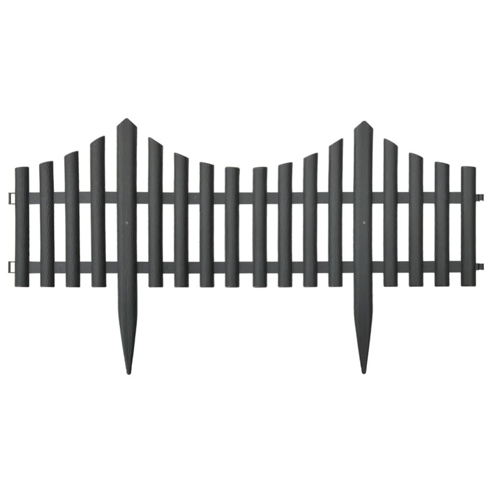 VIDAXL Bordures De Pelouse 17 Pcs Anthracite 1000 Cm Polypropylène
