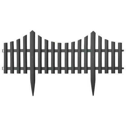 VIDAXL Bordures De Pelouse 17 Pcs Anthracite 1000 Cm Polypropylène