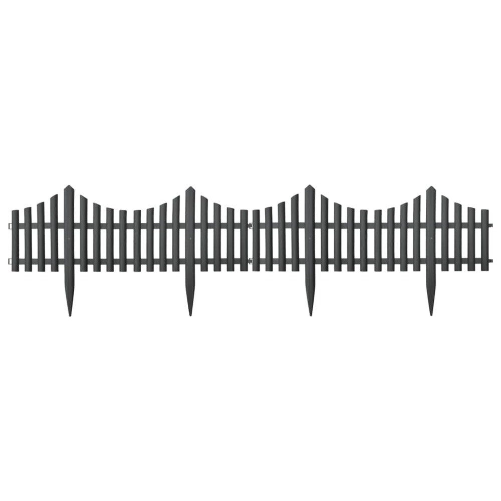 VIDAXL Bordures De Pelouse 17 Pcs Anthracite 1000 Cm Polypropylène