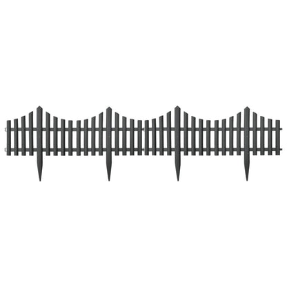 VIDAXL Bordures De Pelouse 17 Pcs Anthracite 1000 Cm Polypropylène